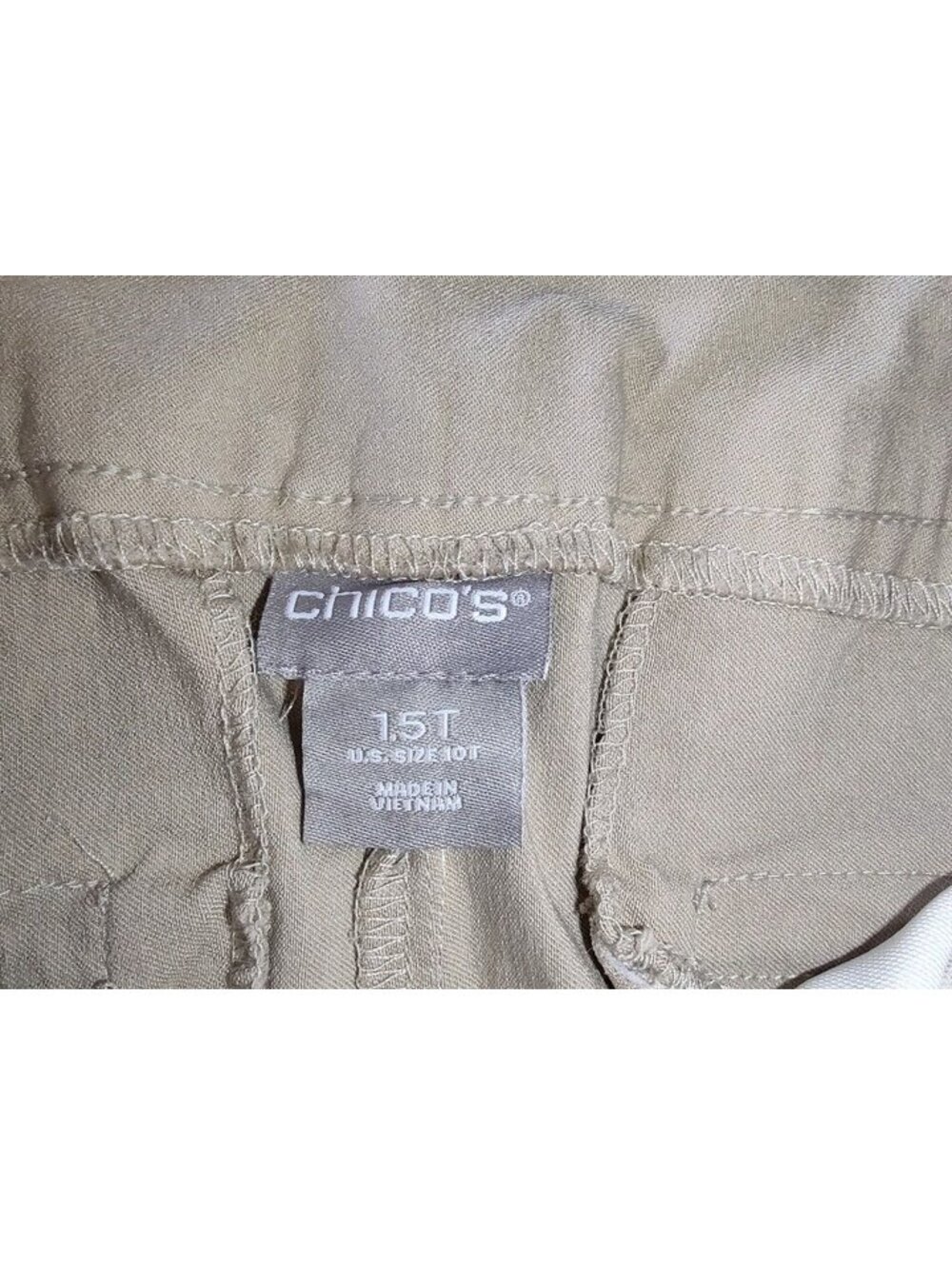 Chico's So Slimming Brigitte Slim Ankle Pull-On Pants Beige size 10T - Picture 7 of 9